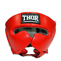 Защитный шлем боксерский классический THOR 716 (Leather) RED