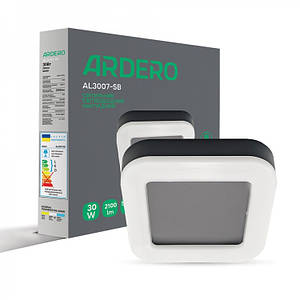 Квадратний світлодіодний світильник Ardero AL3007-SB 30W 5000К IP65 чорний