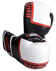 Боксерські рукавички Bigfight PU 12 унцій, чорно-білі