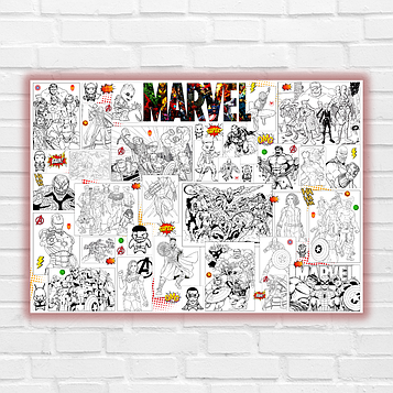 Розмальовка "Марвел" 84х120 см