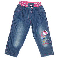 110 4-5 років тонкі демісезонні прямі джинси для дівчинки дитячі на поясі резинка зі шнурком 2660