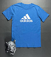 Мужская футболка Adidas синего цвета с принтом