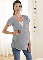 Футболка для беременных и кормящих мам Esmara L серый (70121)
