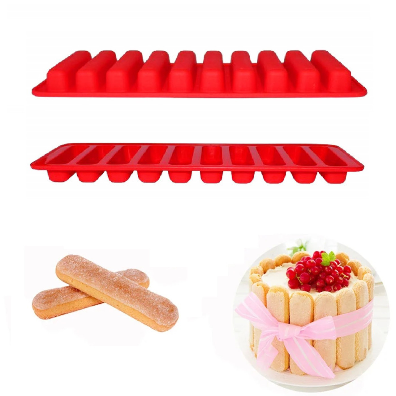 Силіконова форма для випічки Baker Савоярді з 10 шт (202087)