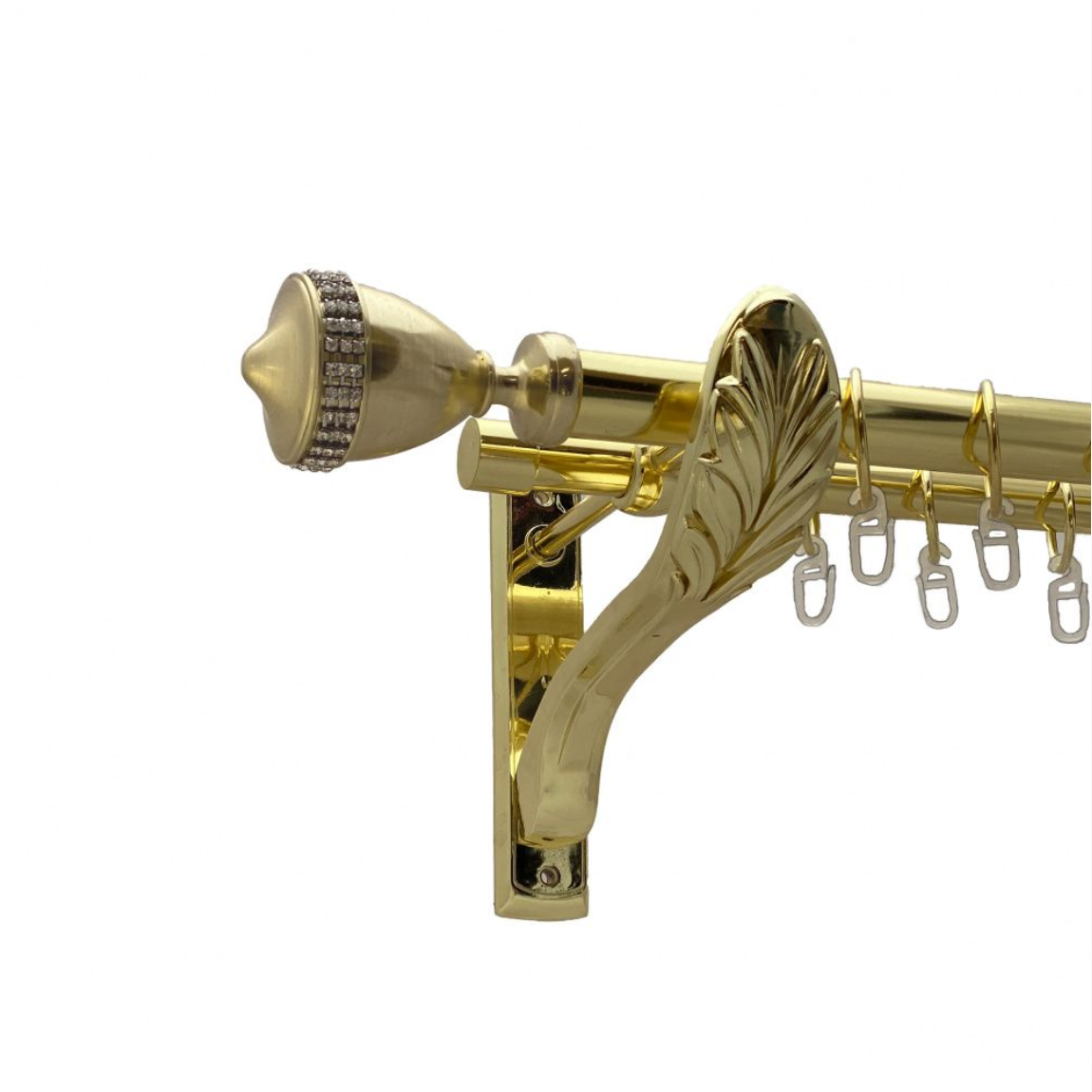 Карниз кований для штор подвійний золото ретро Этерния 25мм х 16мм діаметр гладка комплект, фото 1