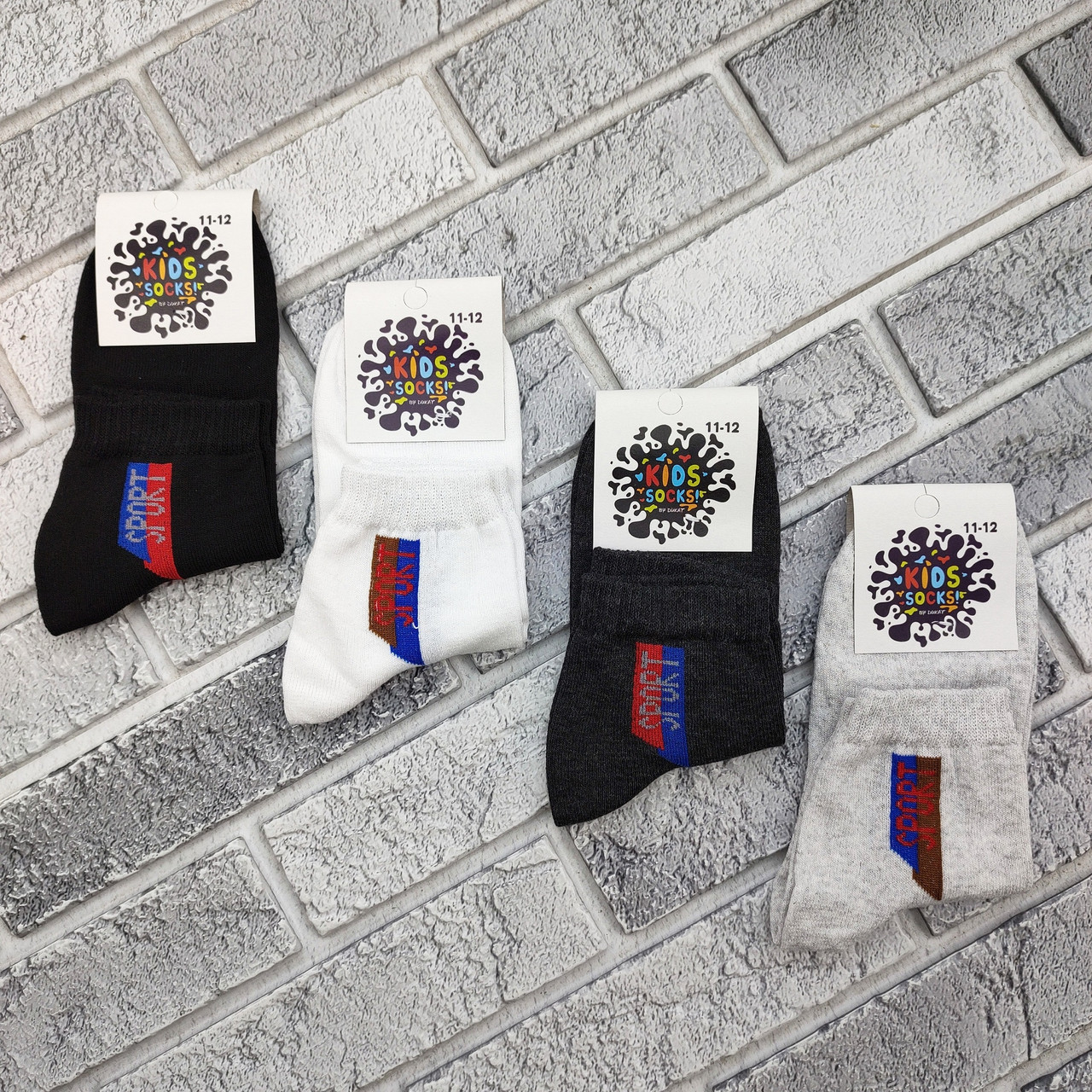 Шкарпетки дитячі середні весна/осінь р.11-12 років СПОРТ асорті KIDS SOCKS 30038753, фото 1