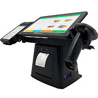 Умная касса 5-в-1 SHIVA POS Windows. POS-терминал + встроенный принтер чеков + сканер штрихкодов + держатель