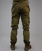 Чоловічі тактичні штани Гірка хакі (44-60р) тканина намет вітрозахисна для військових мисливців літні рибалок, фото 2