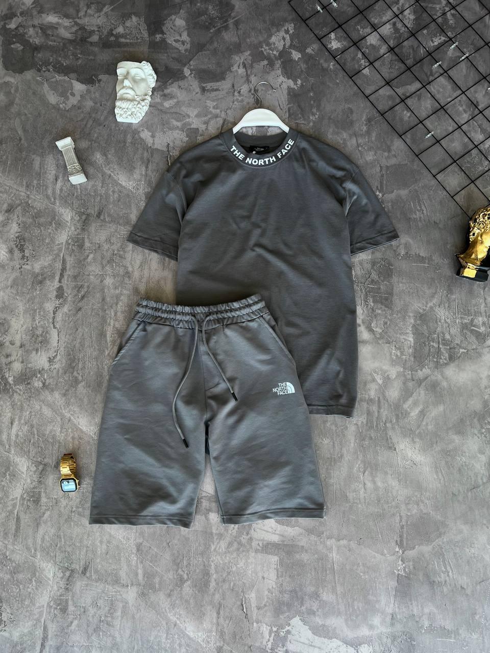 Чоловічий літній костюм футболка та шорти The North Face M1905 сірий, фото 1