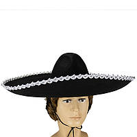 Шляпа Сомбреро Мариачи (черная с серебром) UNIVERMAG 75179