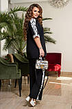 Прогулянковий костюм літній батал жіночий великий розмір брючний зі штанами блузою, фото 6