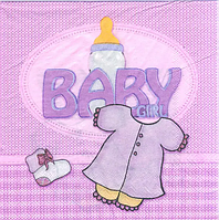 Серветки святкові "Baby Girl", 15 штук