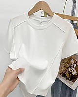 Женская летняя футболка с кантиком размеры 42-48