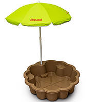 Песочница - бассейн "Цветок" с зонтом Doloni (01235/01eco) 0,81 м. Коричневый