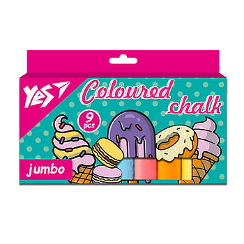 Крейда кольорова Sweet Cream 9 шт JUMBO YES (400504)