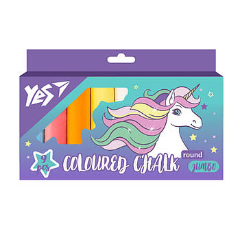 Крейда кольорова Glamour 9 шт JUMBO YES (400507)