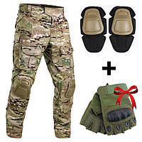 Тактические штаны с наколенниками, размер M-6XL + Подарок Перчатки без пальцев / Мужские брюки