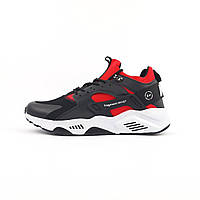 Мужские легкие демисезонные кроссовки Nike Air Huarache x Fragment Design, черные с красным стильные