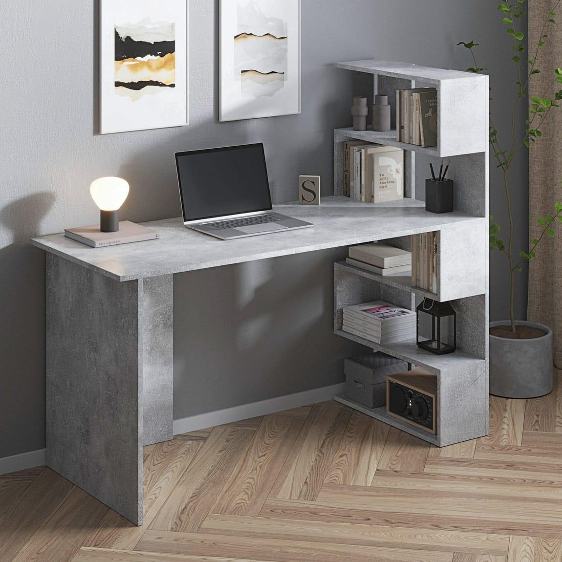 Письменный стол с полкой в форме змейки на 5 ячеек для дома, стильный компьютерный стол для учебы и работы - фото 5 - id-p2202068559