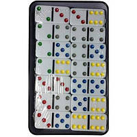 Домино пластмассовое 55шт в железной коробке Double Color Dot Techo