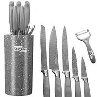 Набор ножей на подставке 6 предметов Zepline ZP-046 Серый Techo