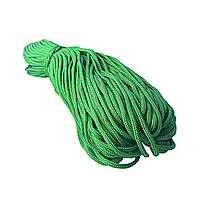 Шнур текстильний, без наповнювача, плетений 5 мм зелений
