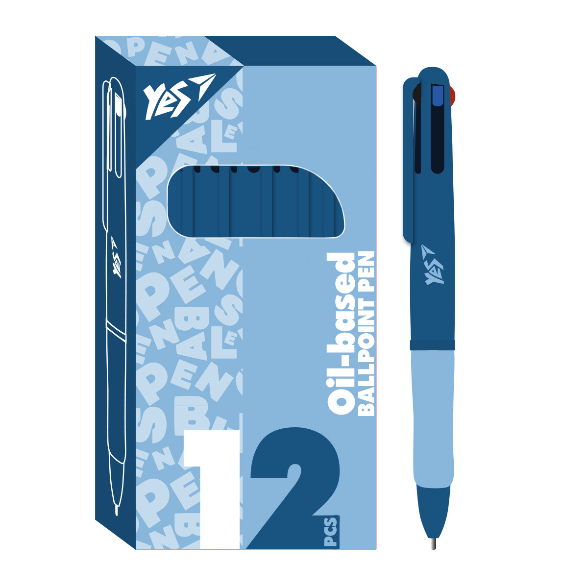 Ручка кулькова Ultra 0.7 мм автоматична 4 кольори YES (412243), фото 1