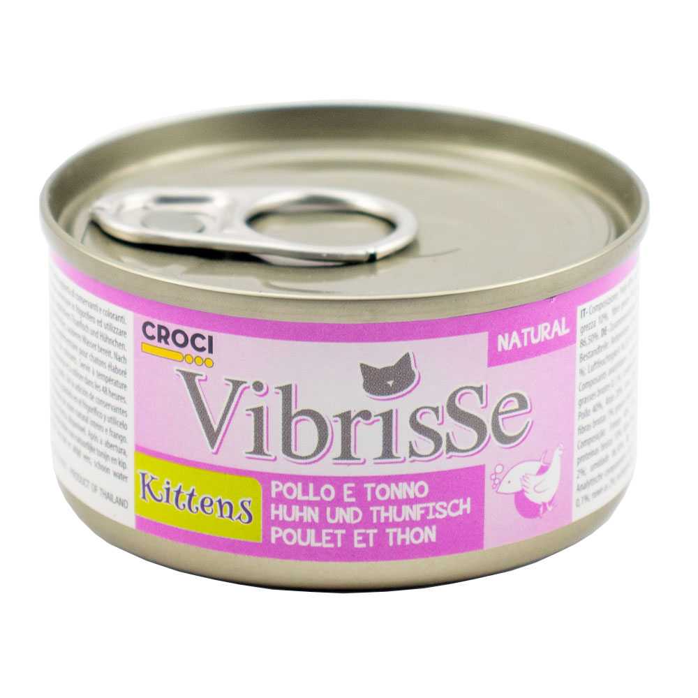 Vibrisse для кошенят Тунець з куркою в соусі натуральні консерви для котів - 70 г