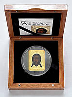 Острови Кука 5 доларів 2010, Святий образ Ісуса, Срібло із золотим покриттям 25 гр, проба 999