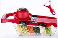Ручная овощерезка слайсер с 6 насадками Wire Cutter Красная Techo