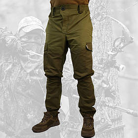 Чоловічі тактичні штани Гірка хакі (44-60р) тканина намет вітрозахисна для військових мисливців літні рибалок