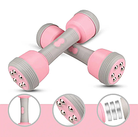 Многофункциональные массажные гантели Multifuntional massage dumbbells Розовые Techo