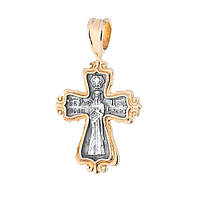 Серебряный крест Распятие с позолотой 132406 Оникс OB, код: 6731957