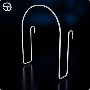 Полиця сорочкова кругла 165, біла. Гачок для сорочок, шапок, листівок. Навіси на сітку