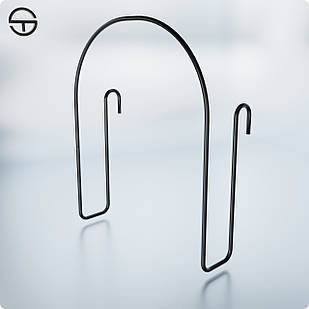 Полиця сорочкова кругла 165, чорна. Гачок для сорочок, шапок, листівок. Навіси на сітку