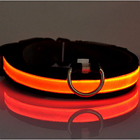 Ошейник для собак светодиодный LED Оранжевый размер M Techo