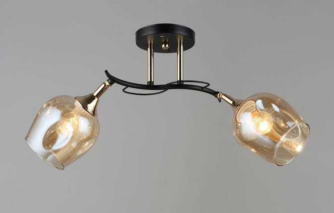 Черная потолочная люстра на два поворотных плафона L540*W190*H250 E27, фото 1