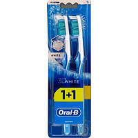 Зубная щетка Oral-B 3D White Отбеливание средняя жесткость 1+1 шт