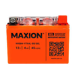 Mото акумулятор MAXION 24MXBM-YTX4L-BS GEL (12V, 4Ah, 45A, -/+)
