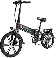 Електровелосипед SAMEBIKE 20LVXD30-II з дисковими гальмами 350 Вт 10 А/год 48 В 20" до 40 км Чорний