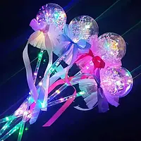 Шарик на палочке аксессуар на вечеринку Glow Sticks For Fairies Красная ленточка Techo