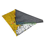 Тканина з двосторонніми паєтками ЗОЛОТА ЗІ СРІБЛОМ, 20х25 см, Китай, фото 3