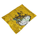 Тканина з двосторонніми паєтками ЗОЛОТА ЗІ СРІБЛОМ, 20х25 см, Китай, фото 2