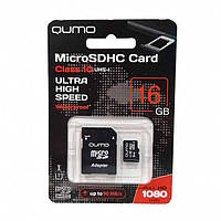 Карта памяти QUMO 16 Gb Class 10 UHS-1 с SD адаптером Techo