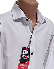 Сорочки для хлопчиків з довгим рукавом Sinyor Besni dd-0006 біла приталені однотонна Туреччина, стильна, фото 5