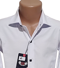 Сорочки для хлопчиків з довгим рукавом Sinyor Besni dd-0006 біла приталені однотонна Туреччина, стильна, фото 3