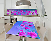 Наклейка 3Д виниловая на стол Zatarga «Неоновые маки» 650х1200 мм для домов, квартир, столов, EV, код: 6440828