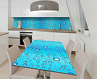 Наклейка 3Д виниловая на стол Zatarga «Капли океана» 650х1200 мм для домов, квартир, столов, EV, код: 6441198