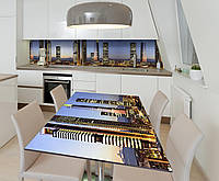 Наклейка 3Д виниловая на стол Zatarga «Небоскрёб на ладодни» 650х1200 мм для домов, квартир, EV, код: 6441776