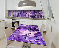 Наклейка 3Д виниловая на стол Zatarga «Соцветия сирени» 600х1200 мм для домов, квартир, столо EV, код: 6442621